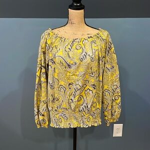 Michsel Kors Yellow Paisley Women's Top